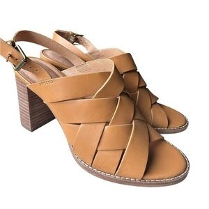 Madewell Woven High Heel Sandals / dessert camel size 8.